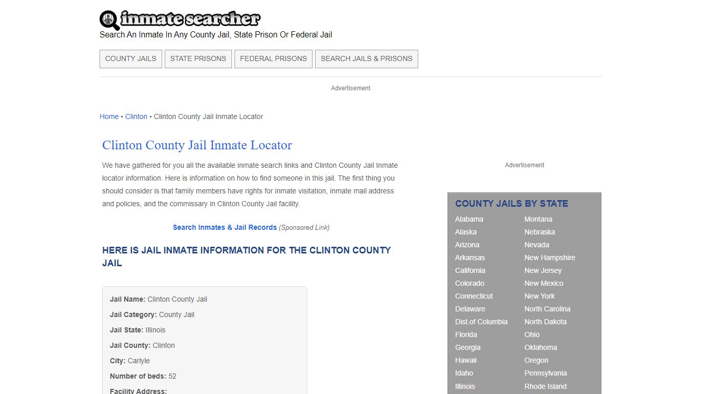 Clinton County Jail Inmate Locator - Inmate Searcher